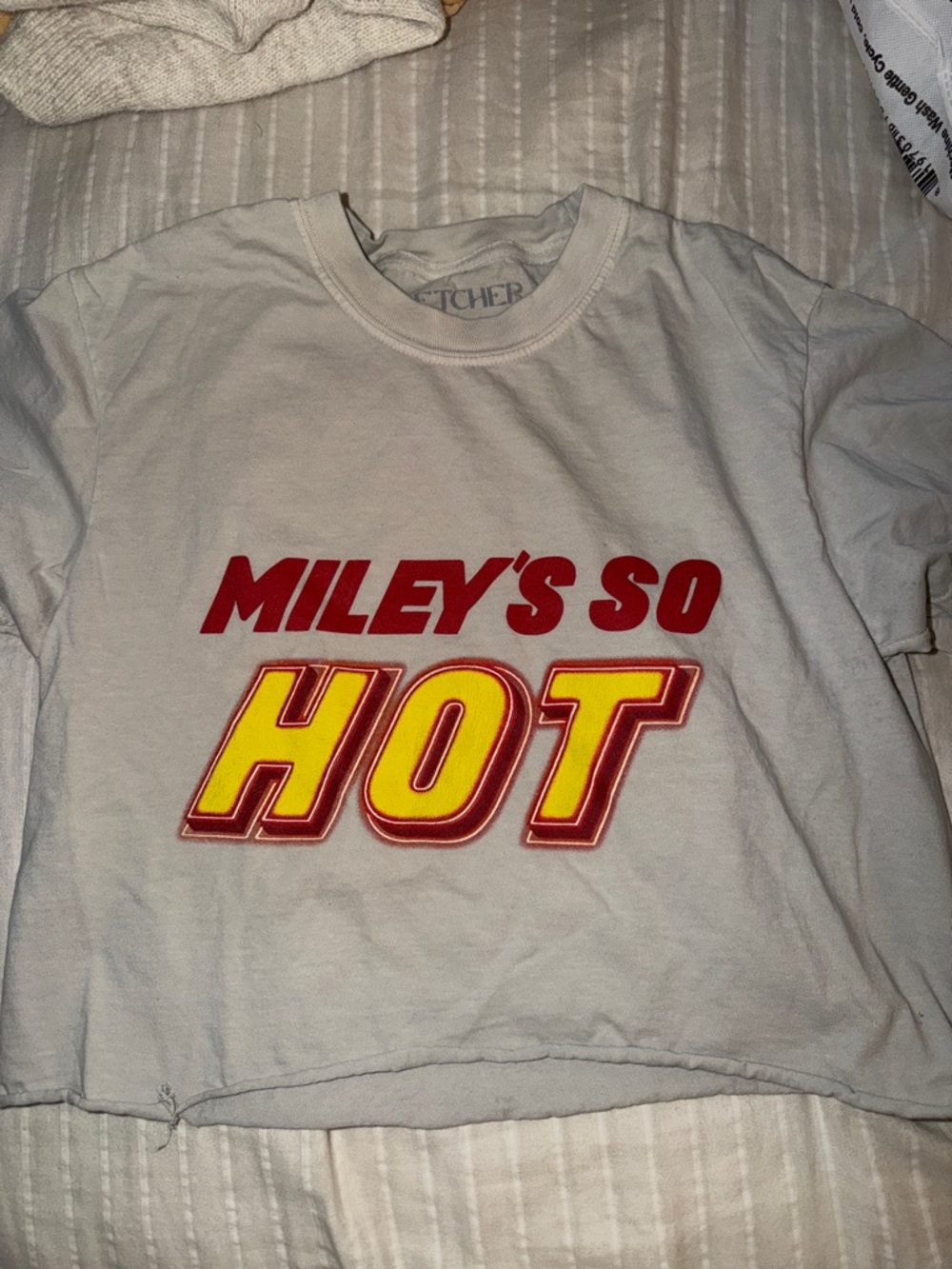 Miley's So Hot Graphic Tee - White with Red & Yellow Print